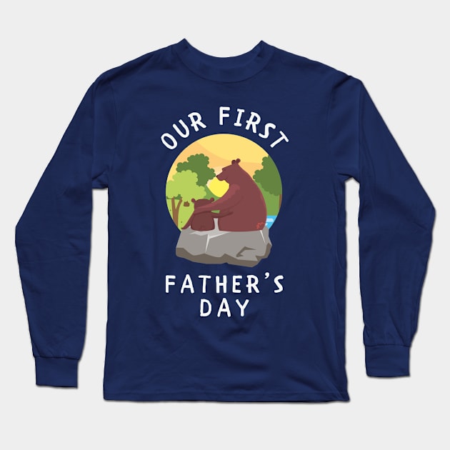 Our first fathers day bears Long Sleeve T-Shirt by AllPrintsAndArt